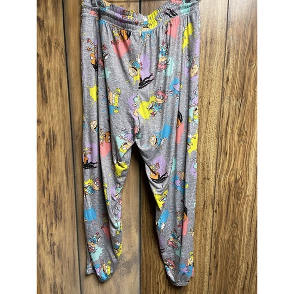 Nickelodeon Rugrats Characters Pajama Pants Large Lounge Comfy Pants Gray - Picture 4 of 6